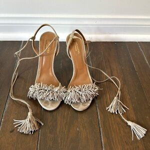 Aquazura suede tassel sandals
